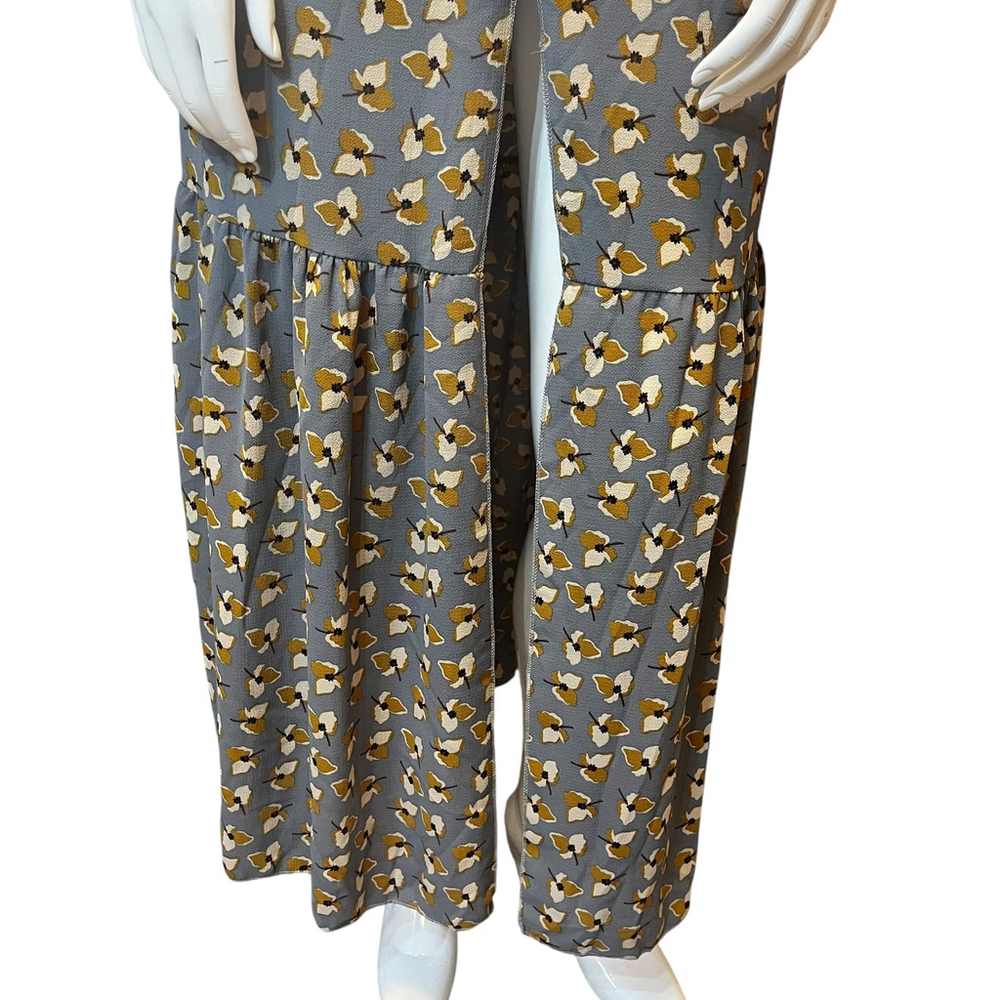 Kimika Made in Italy Floral Maxi Dress , Gray/Yellow Print, Size IT M (US 8) - Picture 8 of 16